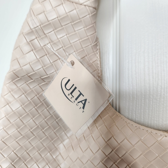 Ulta Basket Weave Woven Bag Purse Tote Cream Off White NWT - Picture 3 of 6